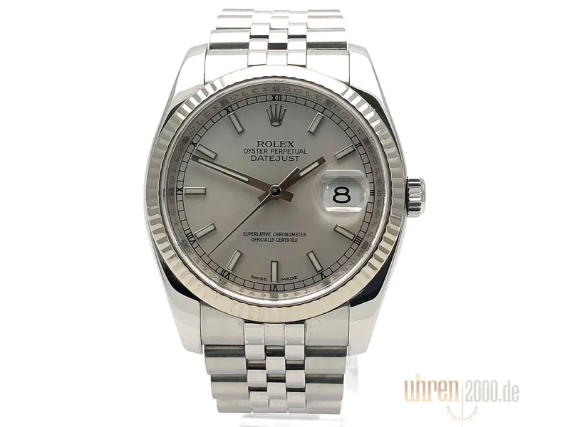 Rolex Datejust 36 116234 Silber Index Jubile-Band aus 2007