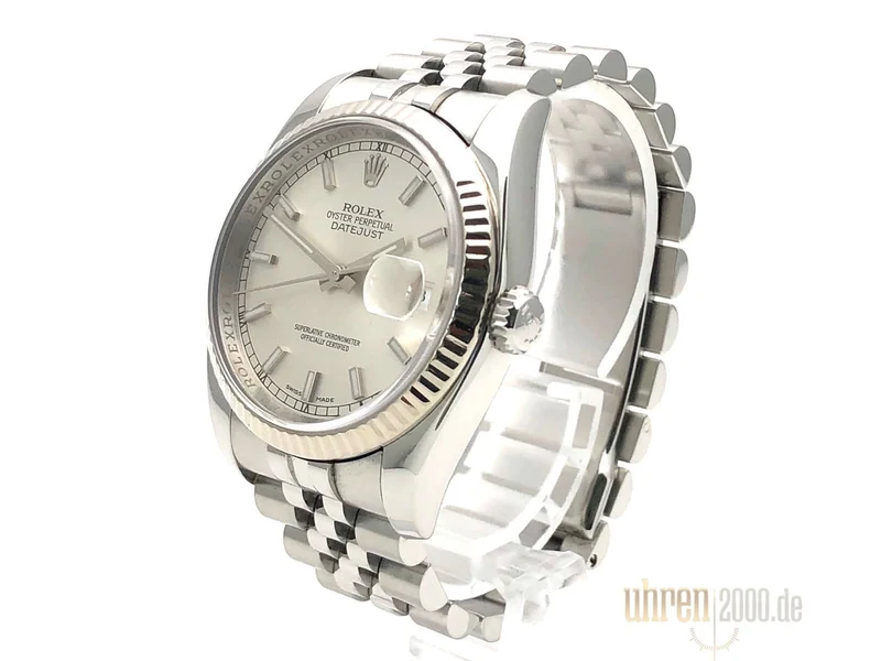 Rolex Datejust 36 116234 Silber Index Jubile-Band aus 2007