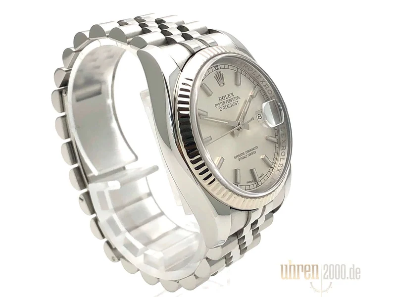 Rolex Datejust 36 116234 Silber Index Jubile-Band aus 2007