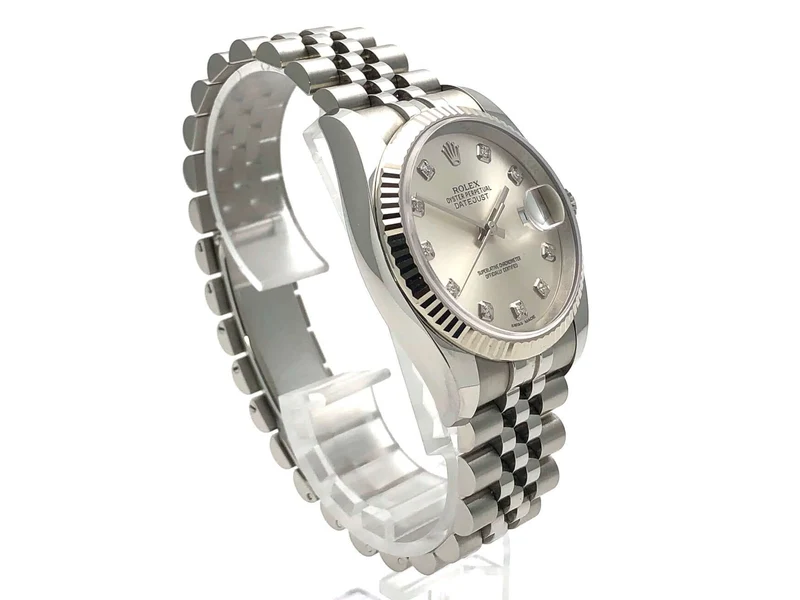 Rolex Datejust 36 Silber Diamant 116234 Jubile-Band ungetragen 2019