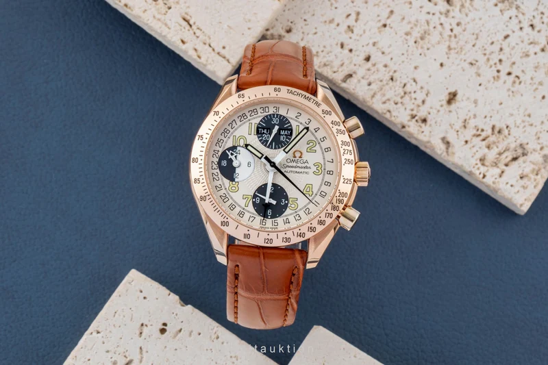 Omega Speedmaster Date chronograph 18 ct red gold automatic men's watch 175.0084 [2600982]