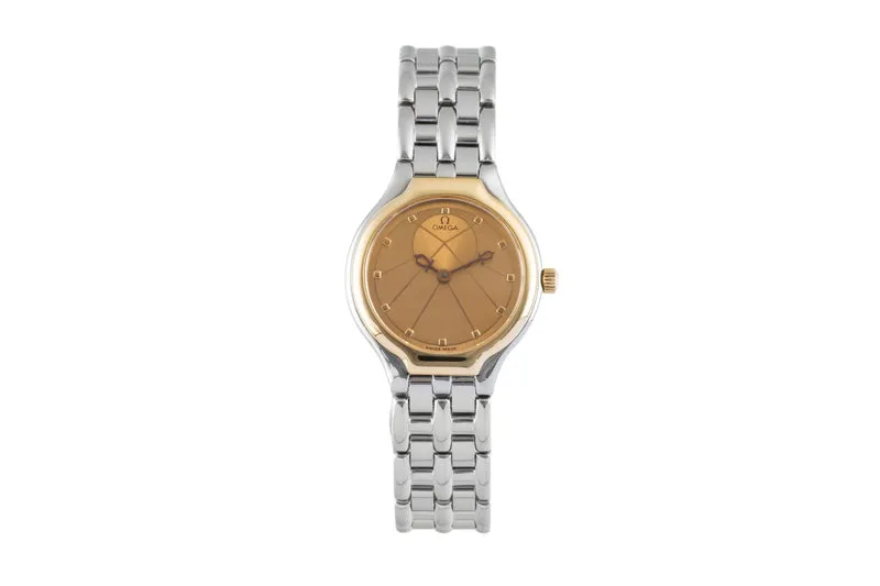 Omega De Ville steel / gold quartz women's watch 795.0901 Vintage [2600076]