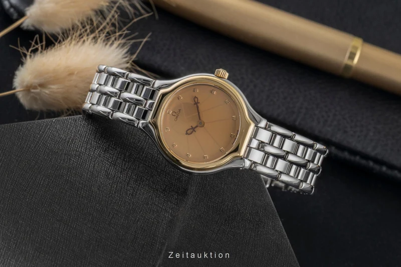 Omega De Ville steel / gold quartz women's watch 795.0901 Vintage [2600076]