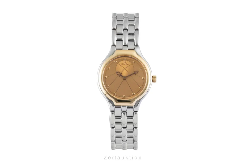 Omega De Ville steel / gold quartz women's watch 795.0901 Vintage [2600076]
