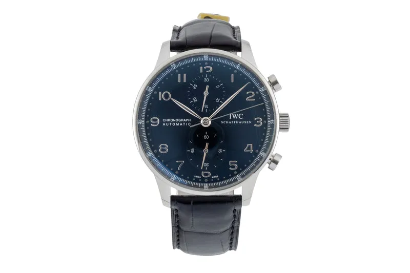 IWC Portugieser chronograph steel automatic men's watch IW371447 LP: 9100EUR [2601377]