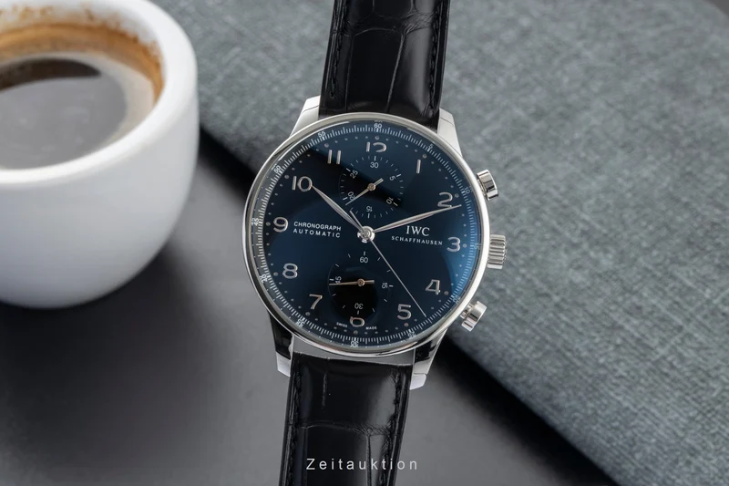 IWC Portugieser chronograph steel automatic men's watch IW371447 LP: 9100EUR [2601377]