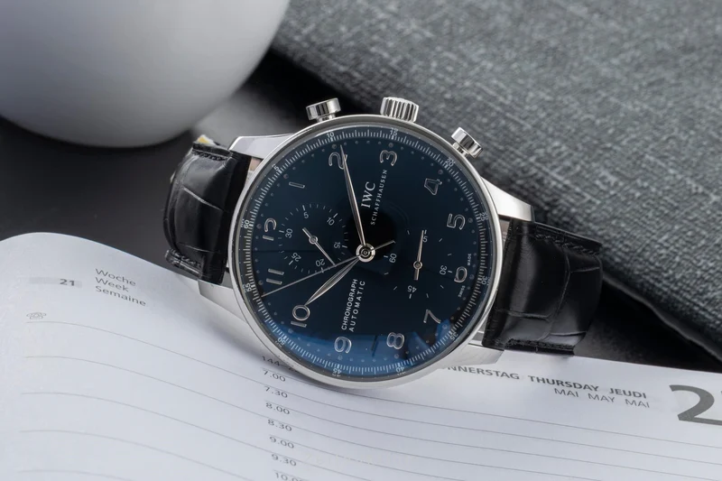 IWC Portugieser chronograph steel automatic men's watch IW371447 LP: 9100EUR [2601377]