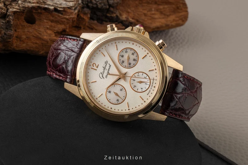 Glashütte Senator chronograph 18 ct gold automatic men's watch 10-66-01-01-05 Limited [2601241]