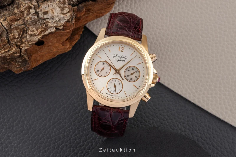 Glashütte Senator chronograph 18 ct gold automatic men's watch 10-66-01-01-05 Limited [2601241]
