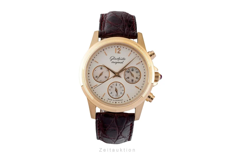 Glashütte Senator chronograph 18 ct gold automatic men's watch 10-66-01-01-05 Limited [2601241]