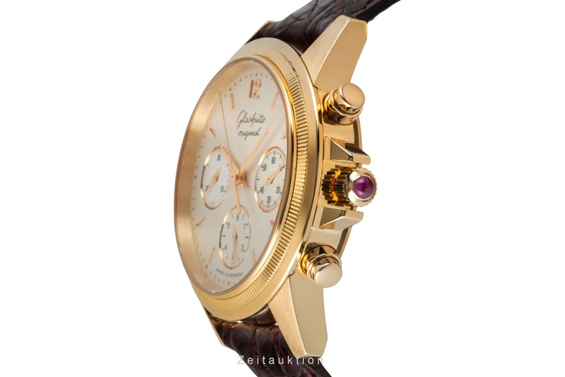 Glashütte Senator chronograph 18 ct gold automatic men's watch 10-66-01-01-05 Limited [2601241]