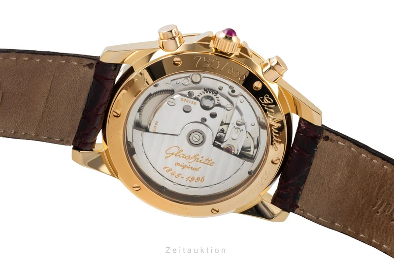 Glashütte Senator chronograph 18 ct gold automatic men's watch 10-66-01-01-05 Limited [2601241]