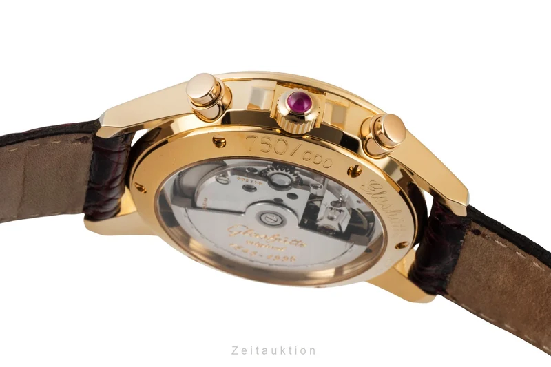 Glashütte Senator chronograph 18 ct gold automatic men's watch 10-66-01-01-05 Limited [2601241]