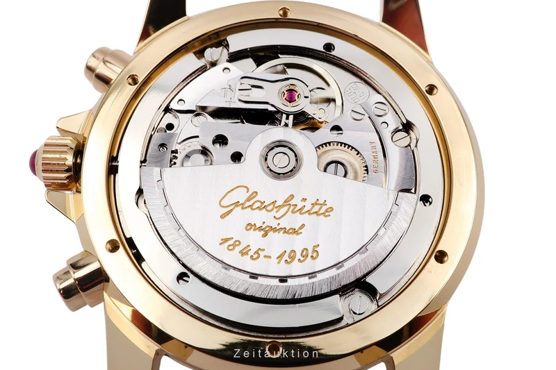 Glashütte Senator chronograph 18 ct gold automatic men's watch 10-66-01-01-05 Limited [2601241]