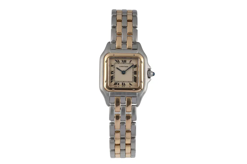 Cartier Panthere steel / gold quartz women's watch 66921 Vintage [2601181]