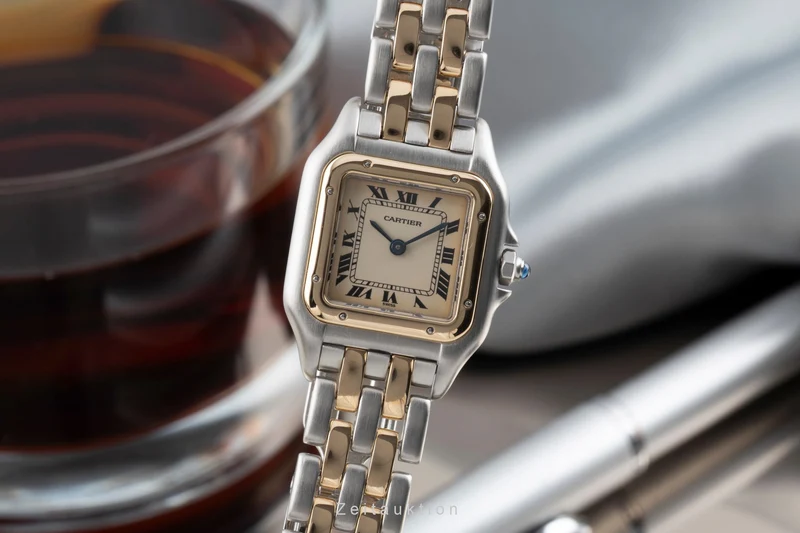 Cartier Panthere steel / gold quartz women's watch 66921 Vintage [2601181]