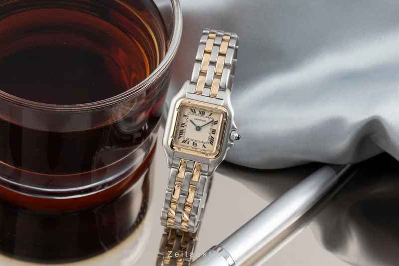 Cartier Panthere steel / gold quartz women's watch 66921 Vintage [2601181]