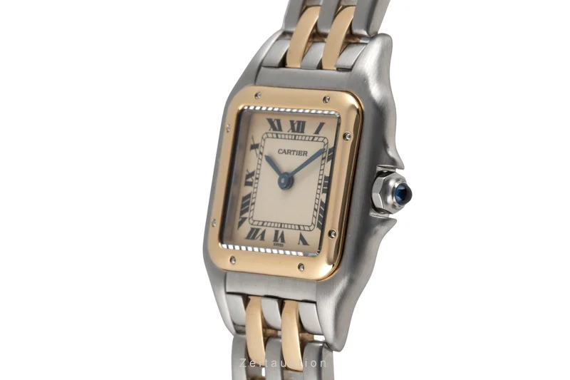 Cartier Panthere steel / gold quartz women's watch 66921 Vintage [2601181]