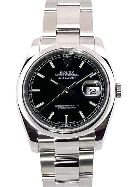 Rolex Datejust 36 Edelstahl 116200 Schwarz