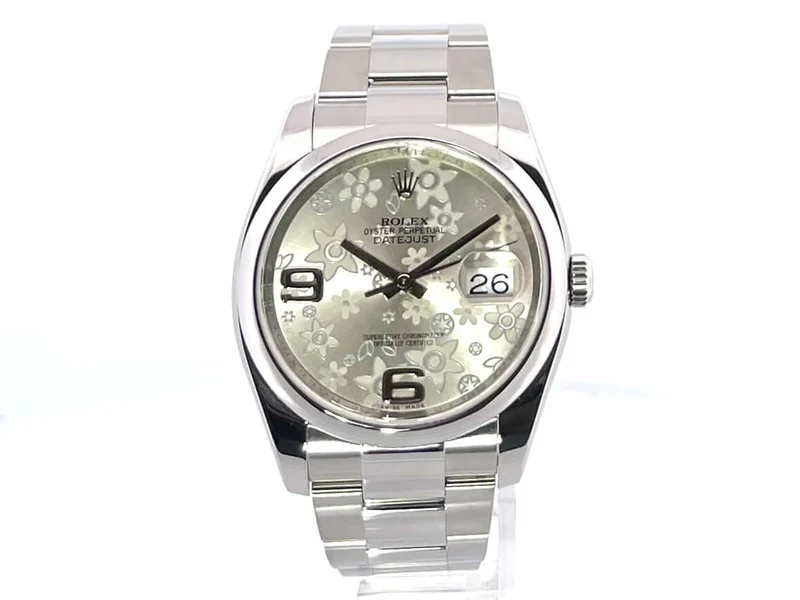 Rolex Datejust 36 Edelstahl 116200 Silber Floral