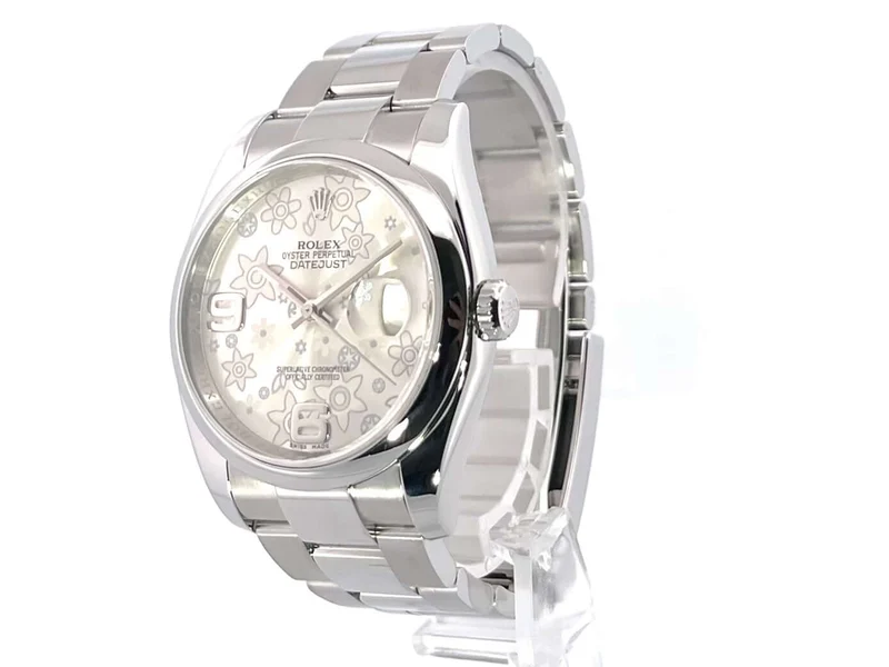 Rolex Datejust 36 Edelstahl 116200 Silber Floral