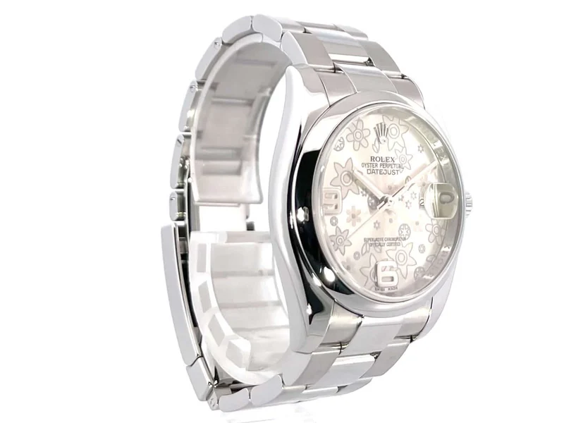 Rolex Datejust 36 Edelstahl 116200 Silber Floral