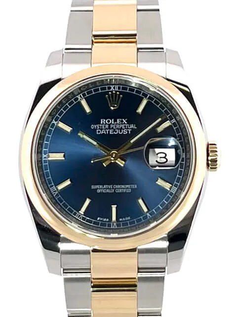 Rolex Datejust 36 Edelstahl - Gelbgold 116203 Blau