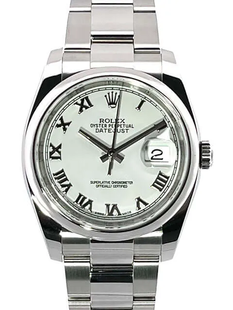 Rolex Oyster Datejust 36 116200 Weiß Römisch aus 2016 LC100