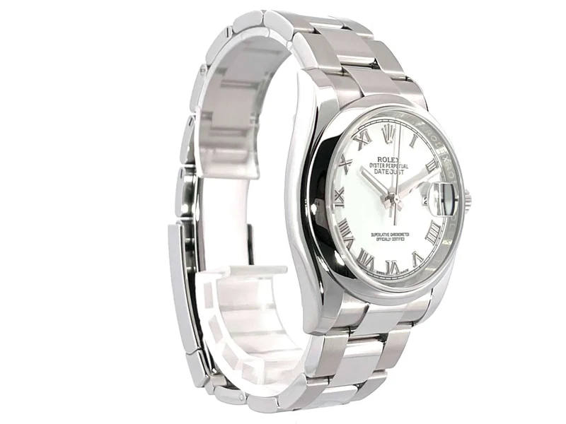 Rolex Oyster Datejust 36 116200 Weiß Römisch aus 2016 LC100