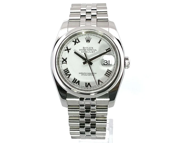 Rolex Oyster Datejust 36 116200 Weiß R Jubile-Band 2009 LC100