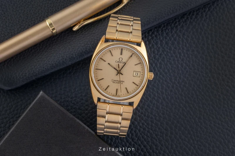 Omega Seamaster gilt-brass quartz men's watch 196.186 396.0910 Vintage [2507431]