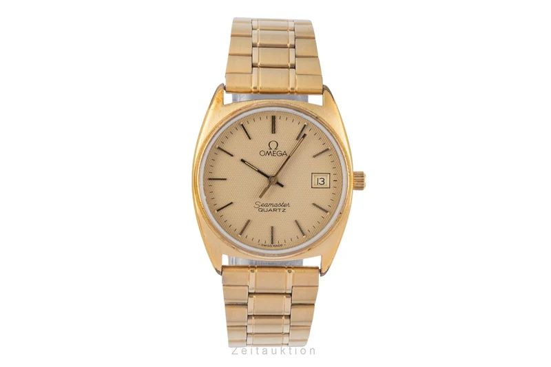 Omega Seamaster gilt-brass quartz men's watch 196.186 396.0910 Vintage [2507431]