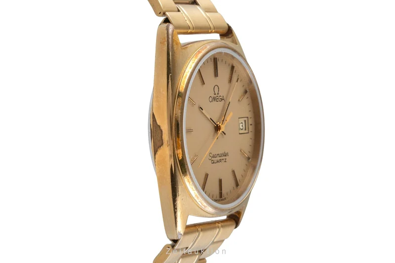 Omega Seamaster gilt-brass quartz men's watch 196.186 396.0910 Vintage [2507431]