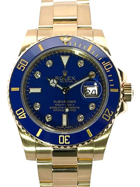 Rolex Submariner Date Gelbgold 116618LB Diamant LC100 aus 2013