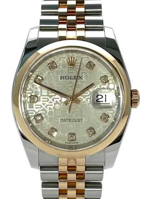 Rolex Datejust 36 Edelstahl Roségold 116201 Silber Jubile DIA Jubile-Band aus 2021