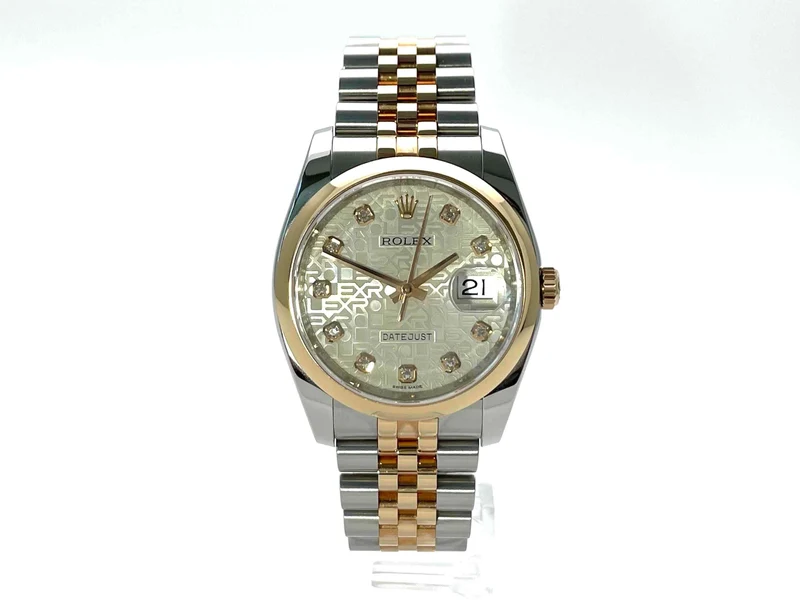 Rolex Datejust 36 Edelstahl Roségold 116201 Silber Jubile DIA Jubile-Band aus 2021