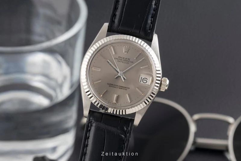 Rolex Datejust 18 ct white gold automatic women's watch 6827 Vintage [2601073]