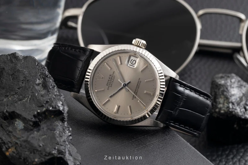 Rolex Datejust 18 ct white gold automatic women's watch 6827 Vintage [2601073]