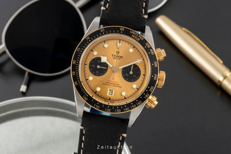 Tudor Heritage Black Bay chronograph steel / gold automatic men's watch 79363N LP: 6790EUR [2601468]