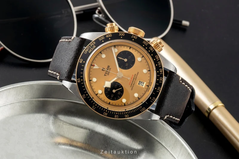 Tudor Heritage Black Bay chronograph steel / gold automatic men's watch 79363N LP: 6790EUR [2601468]