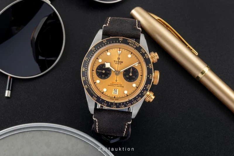 Tudor Heritage Black Bay chronograph steel / gold automatic men's watch 79363N LP: 6790EUR [2601468]
