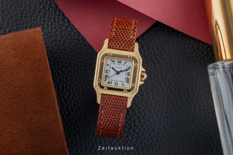 Cartier Santos 18 ct gold automatic women's watch 0901 [2600745]