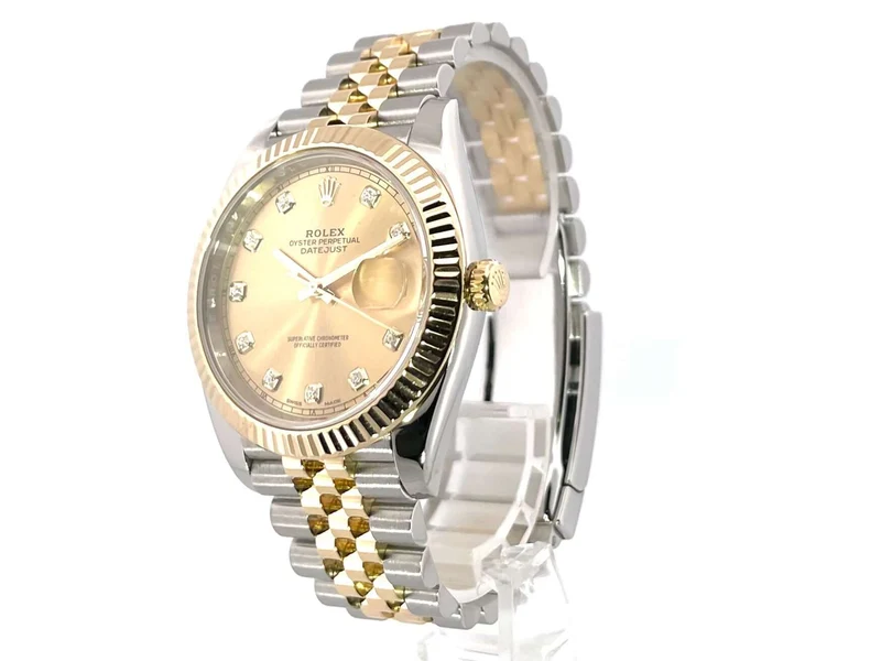 Rolex Datejust 41 Edelstahl Gelbgold 126333 Champagner Diamant Jubile-Band