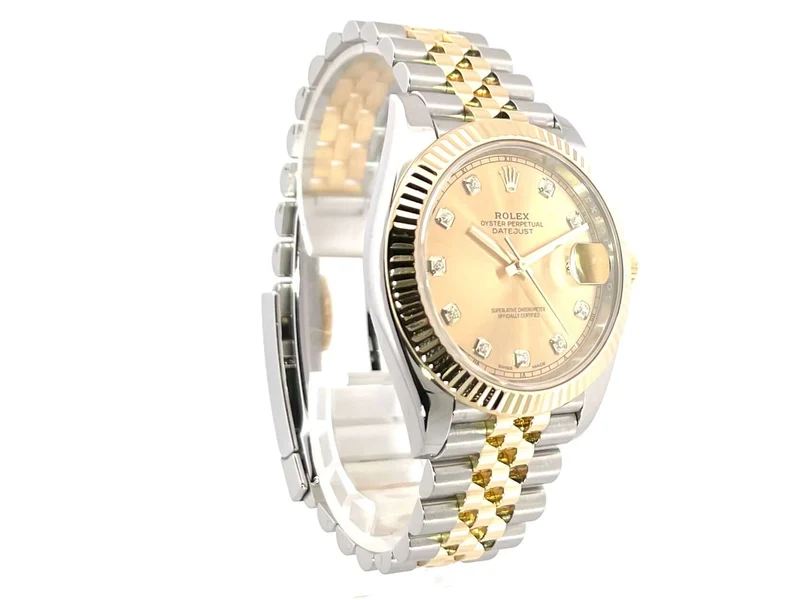 Rolex Datejust 41 Edelstahl Gelbgold 126333 Champagner Diamant Jubile-Band