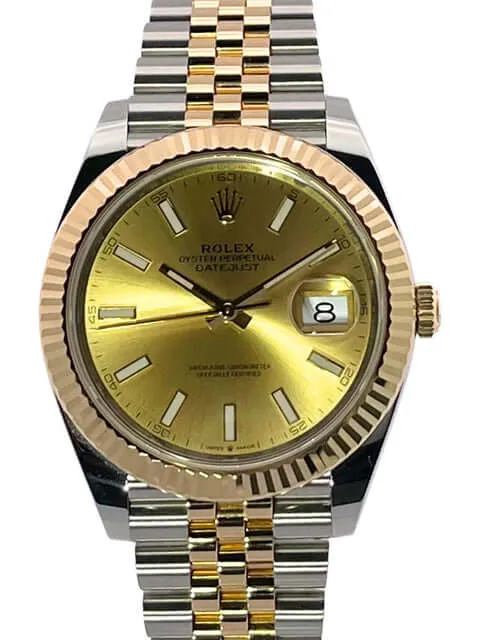 Rolex Datejust 41 Edelstahl Gelbgold 126333 Champagner Jubile-Band