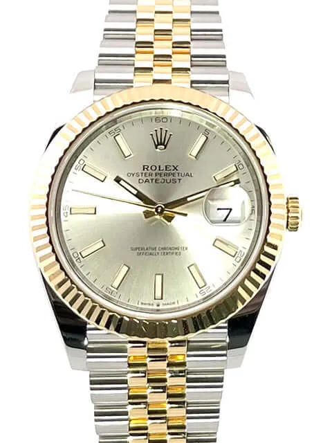 Rolex Datejust 41 Edelstahl Gelbgold 126333 Silber Jubile-Band