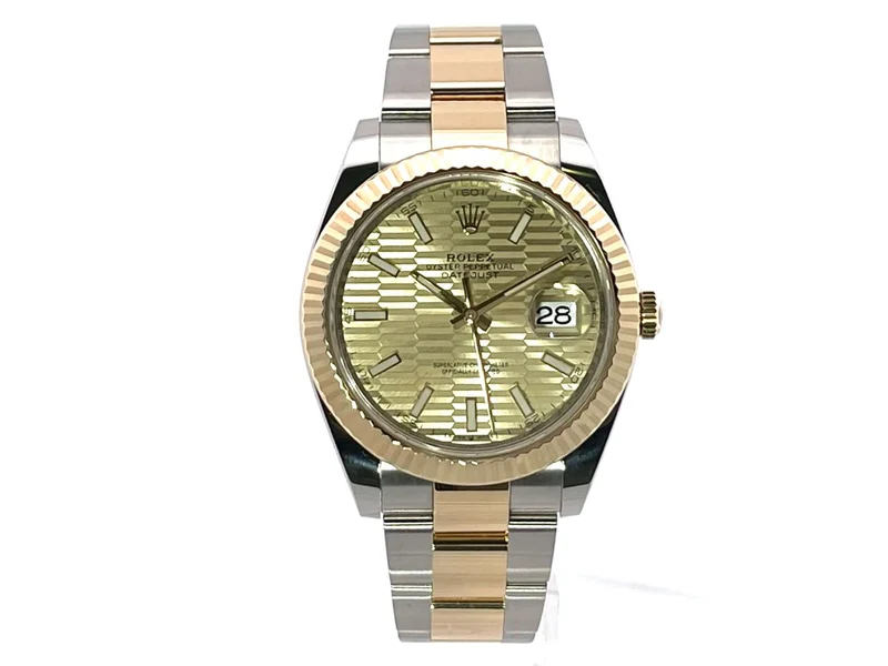 Rolex Datejust 41 Edelstahl Gelbgold 126333 Golden Riffelmuster