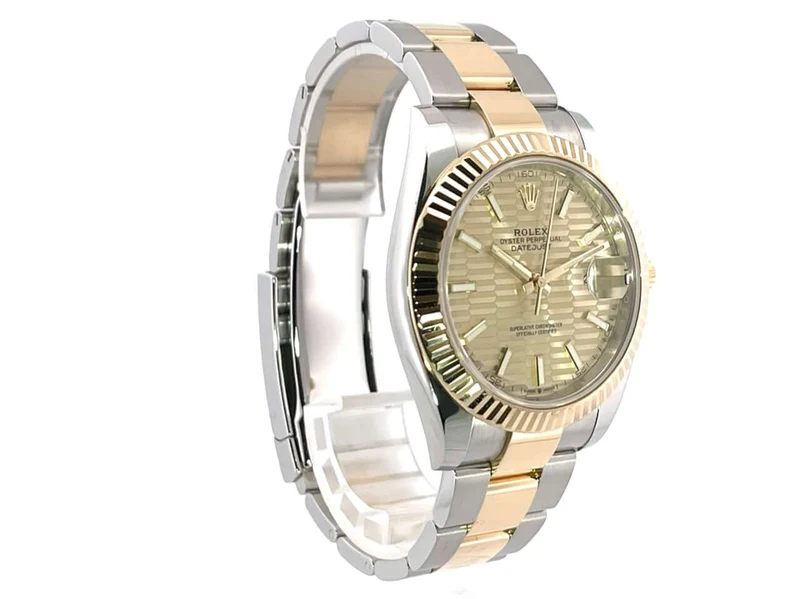 Rolex Datejust 41 Edelstahl Gelbgold 126333 Golden Riffelmuster