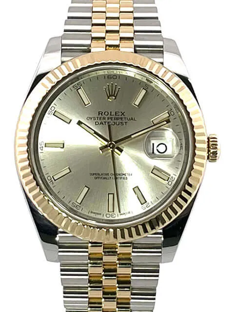 Rolex Datejust 41 Edelstahl Gelbgold 126333 Silber Jubile-Band aus 2018
