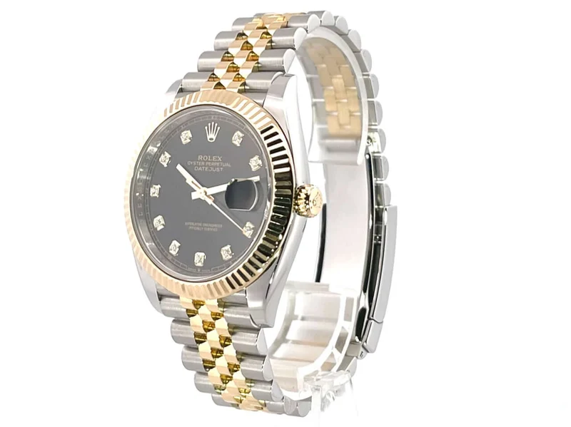 Rolex Datejust 41 Edelstahl Gelbgold 126333 Schwarz DIA Jubile-Band